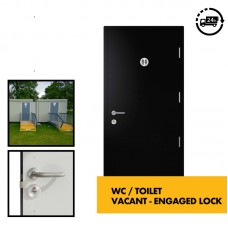WC Toilet & Bathroom Vacant / Engaged Steel External Door - Ideal for shopping container & modular toilet blocks